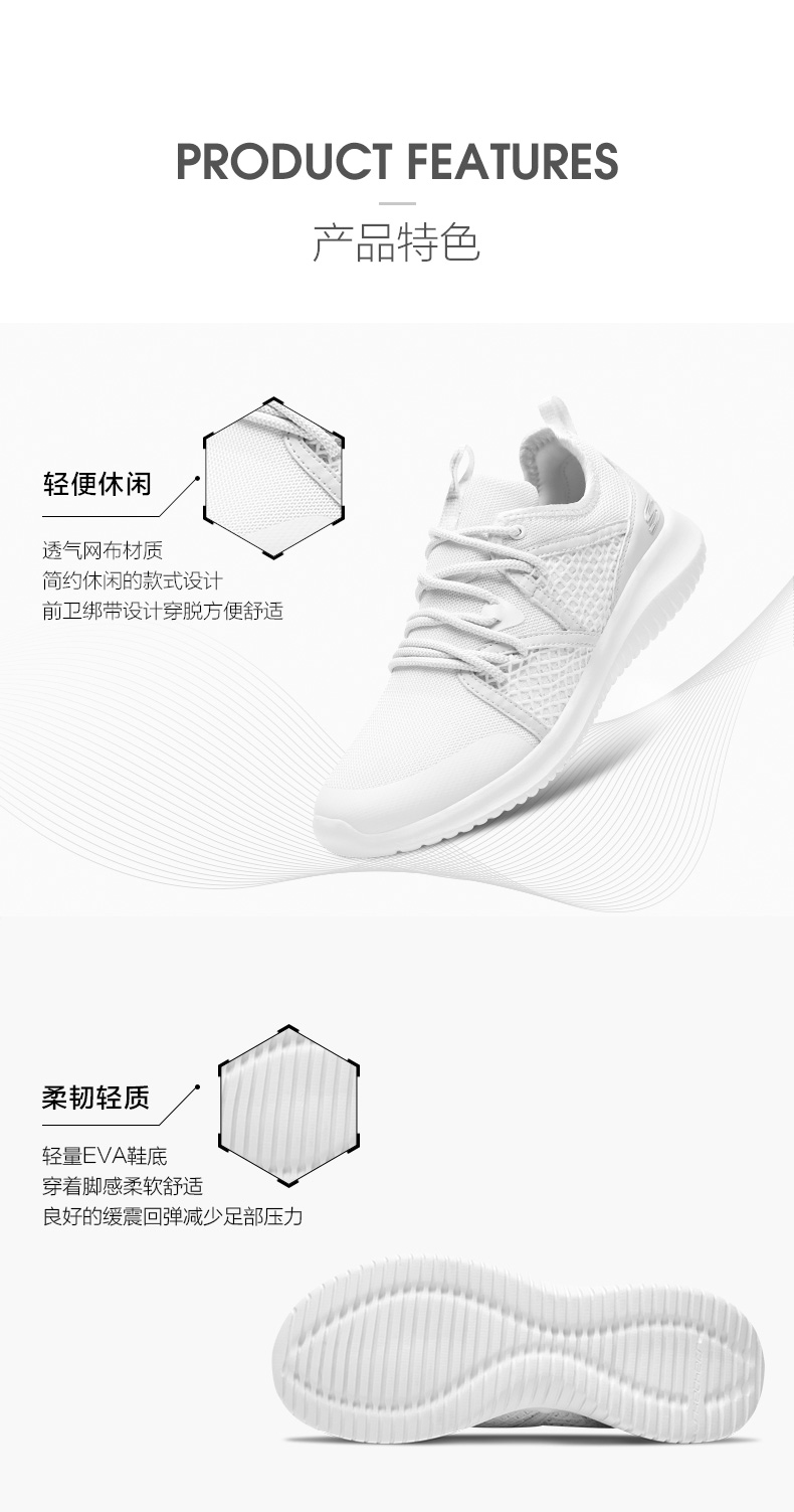 斯凯奇 女子单层一体飞织网布 一脚蹬慢跑鞋 断码好价 图2