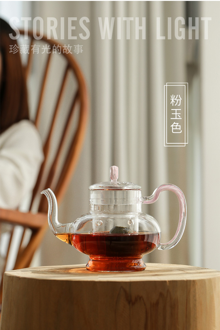 禾器玻璃煮茶壶凤尾宫灯壶蒸煮两用陈皮老白茶煮茶器烧水泡茶青绿色