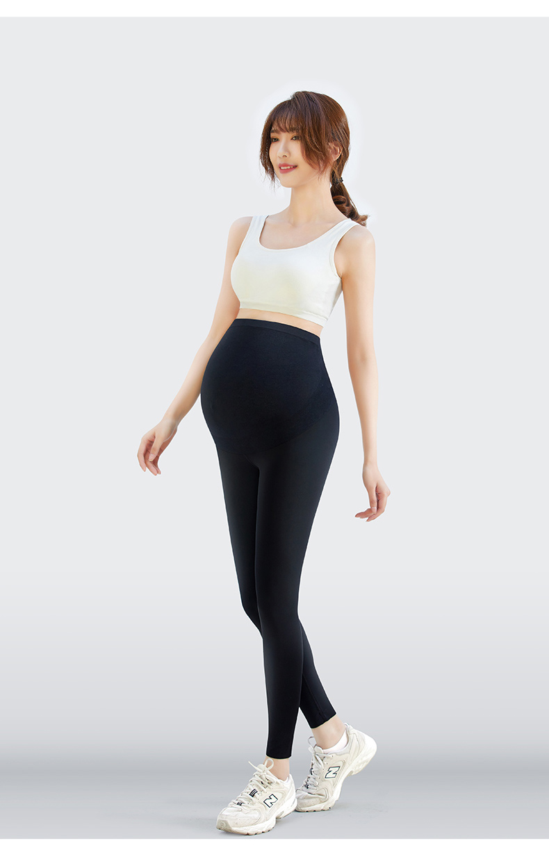 霞婷孕妇打底裤春秋外穿芭比瑜伽裤休闲运动托腹鲨鱼裤子dk2201蓝色m