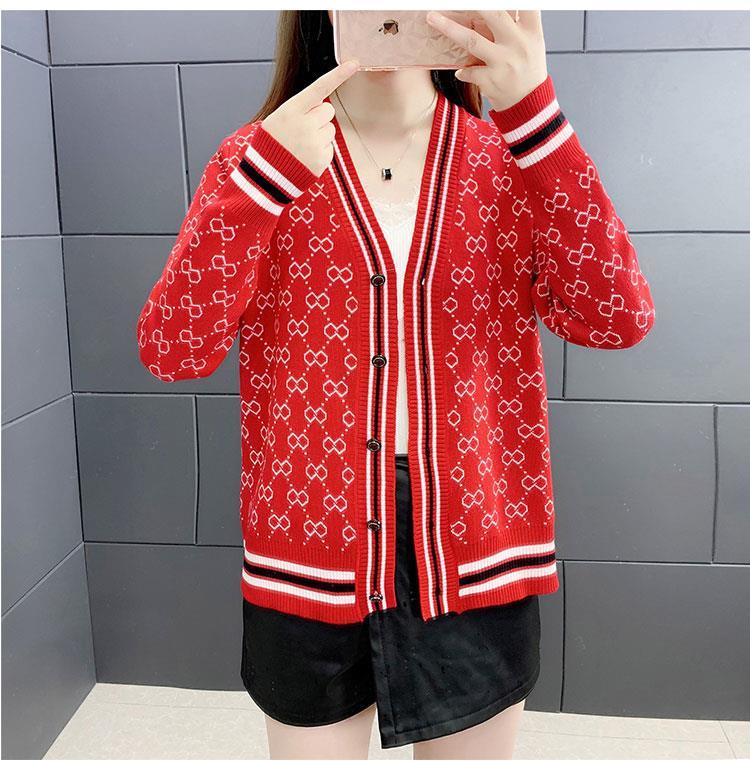 春秋季 韩版宽松领长袖针织衫女开衫外套外搭毛衣服女装 (v领)卡其色