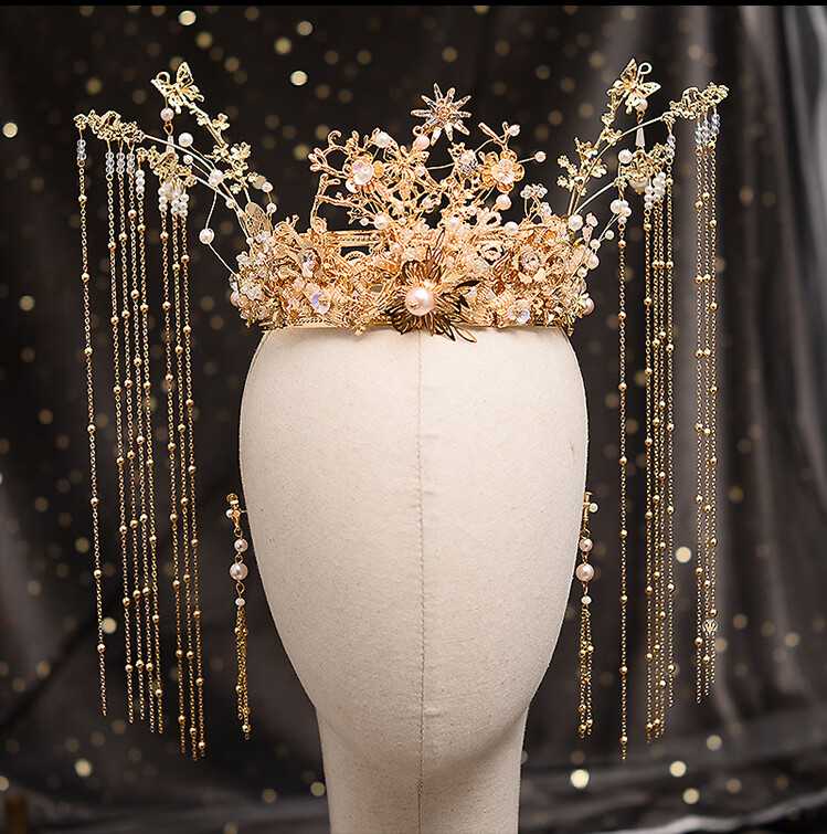 秀禾头饰2020新款步摇流苏中式秀禾服古装新娘凤冠女结婚发饰品 款式