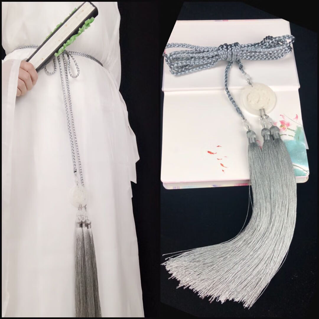 古风汉服圆领袍道袍宫绦腰绳腰带古装玉佩腰坠腰间配饰禁步多色 双龙