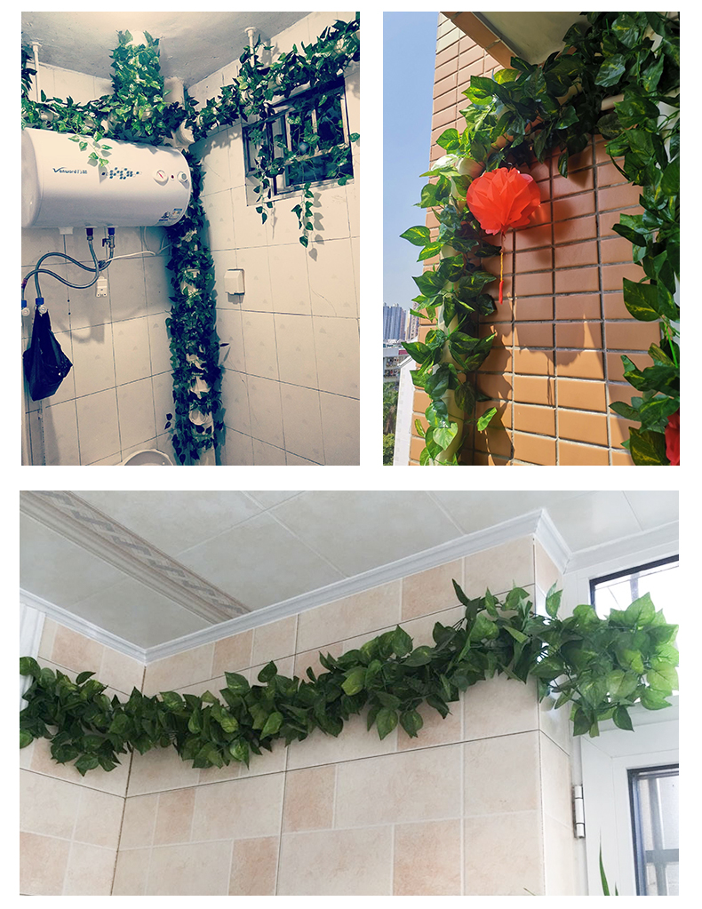 包下水管装饰暖气管道遮柱管子创意阳台美化仿真竹子麻绳藤条n 1.