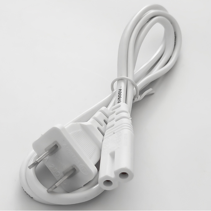 通用两2孔8字电源线220v音箱台灯充电低音炮电视打印机相机投影仪白色