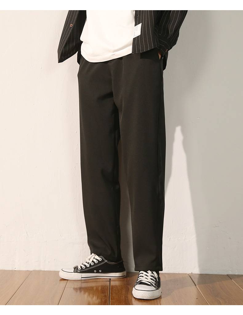 南极人小西装裤男宽松休闲直筒阔腿裤韩版潮牌夏季薄款坠感九分休闲裤