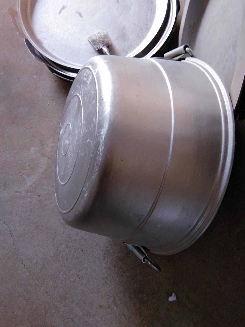 用老式加厚特厚大容量铝蒸锅行军锅大铝锅铸铝生铝锅口径60公分不带盖