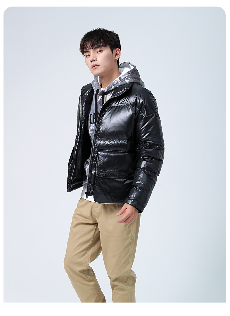 男装 羽绒服 摩高(mogao) 摩高2020冬季新款立领羽绒服男修身亮面潮流