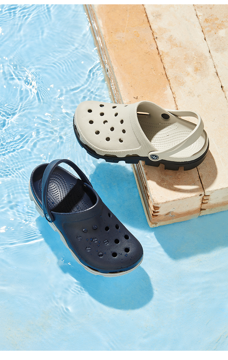 热风凉鞋男2022年夏季新款男鞋包头洞洞鞋男厚底休闲凉拖鞋男士06兰色