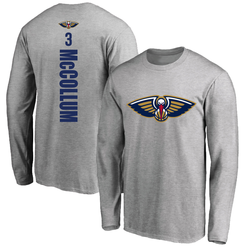 鹈鹕队3号cj麦科勒姆运动圆领长袖训练球衣t恤男女春秋季薄款学生篮球