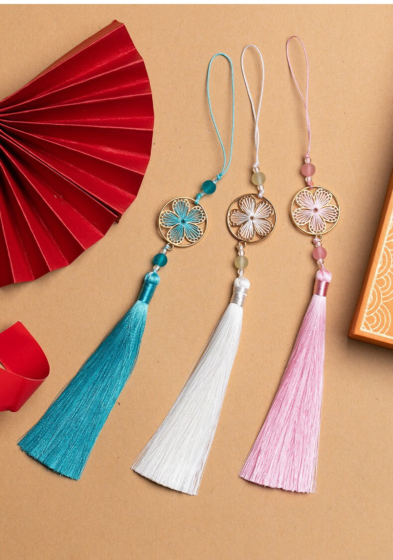 中国风小流苏穗子diy手工材料14cm长款花好月圆流苏穗子挂件中国风