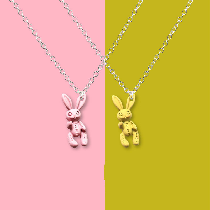 闺蜜情侣项链网红流氓兔挂坠男学生可爱嘻哈蹦迪粉色流氓兔礼盒装