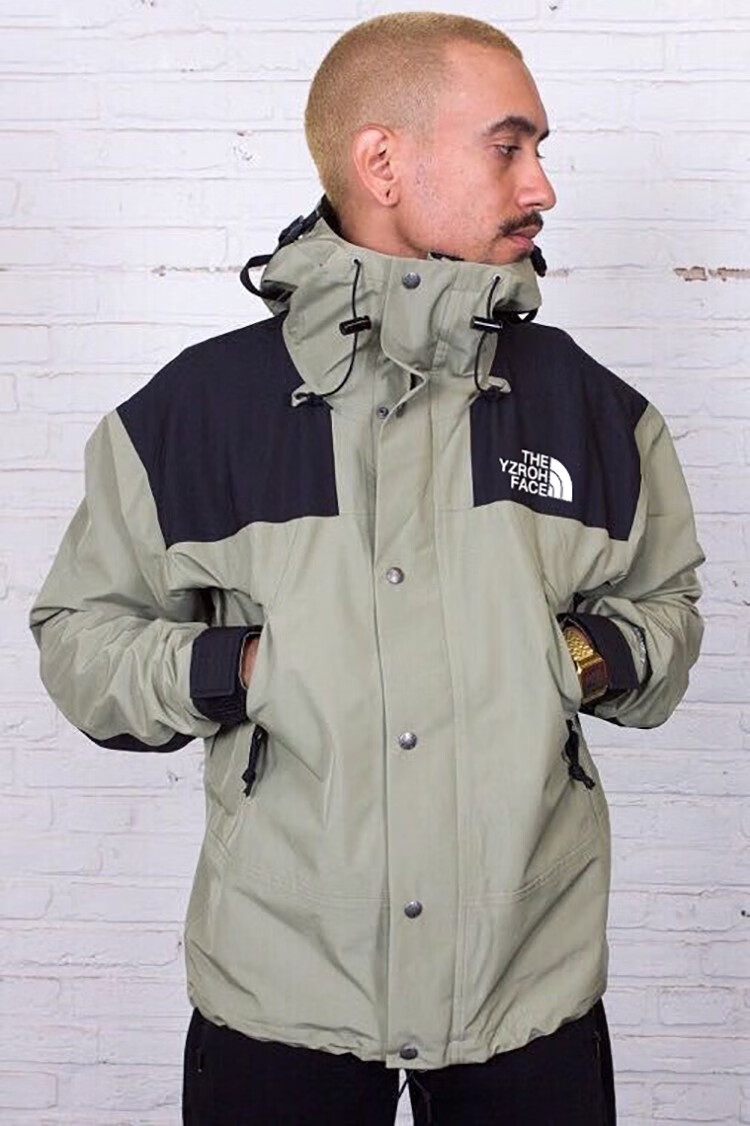 北面户外冲锋衣男女春秋季美版1990外套登山服夹克防水运动防风 绿色