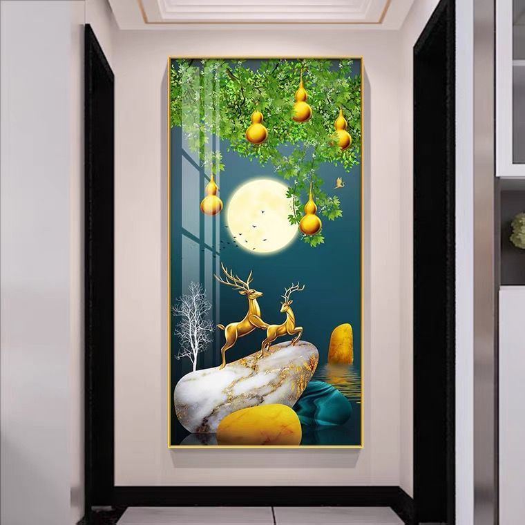 乔梵格包安装入户门玄关装饰画过道风水壁画客厅背景墙挂画晶瓷单幅