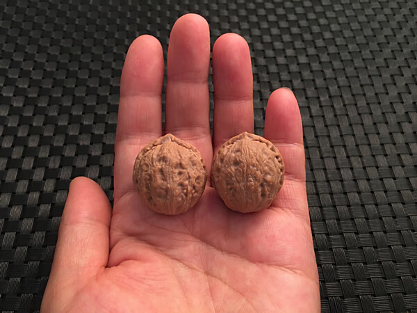 门头沟野生京八棱文玩核桃小手捻精品秋子姜黄皮粗筋麒麟水盘龙纹