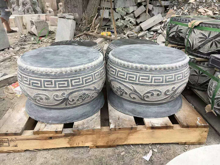 柱墩石柱顶石头墩子石雕柱基石仿古木柱底座空心包皮柱础石圆石墩空心