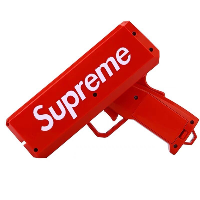 supreme枪喷钱手抢钞票抢撒钱抖音网红玩具喷钞机superme枪吐钱机充电