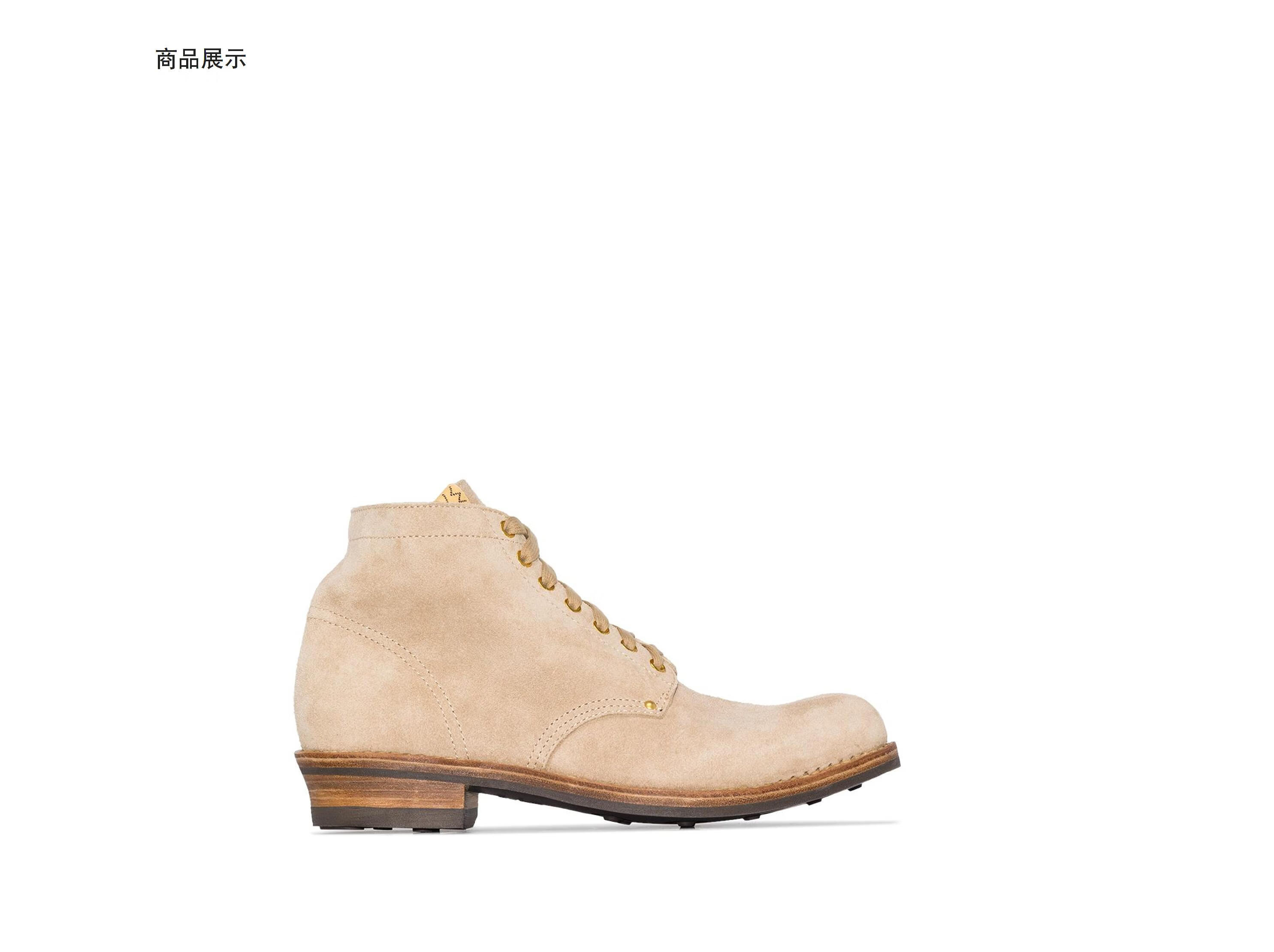 visvim20秋冬男士neutralbrigadier绒面皮及踝靴裸色us12