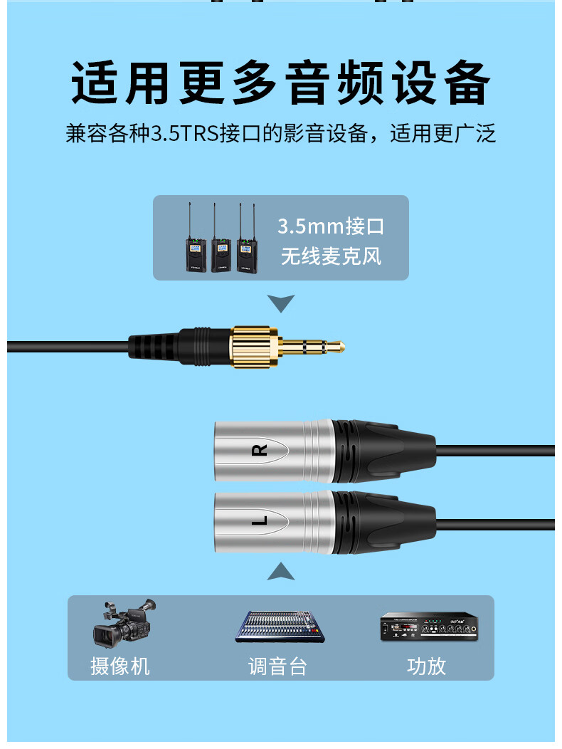 comica科唛卡侬转接线typec手机35转xlr卡农头摄像机手持麦克风采访