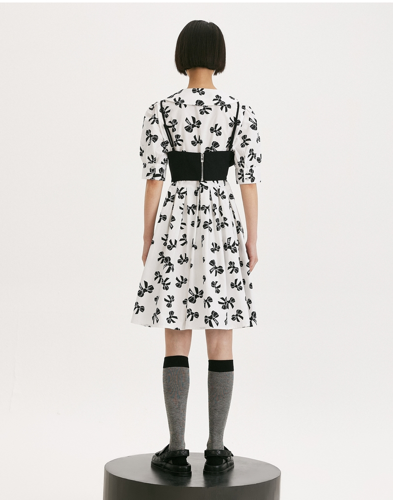 teenieweenie小熊碎花连衣裙女2022夏季新款女长裙象牙白165m