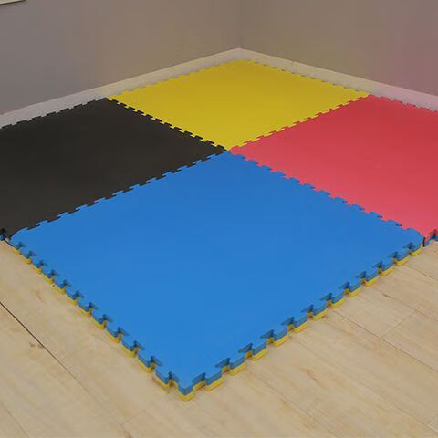 家用地板减震垫子地板麻将机隔音垫加厚地垫防噪音特厚4厘米蓝黄4个