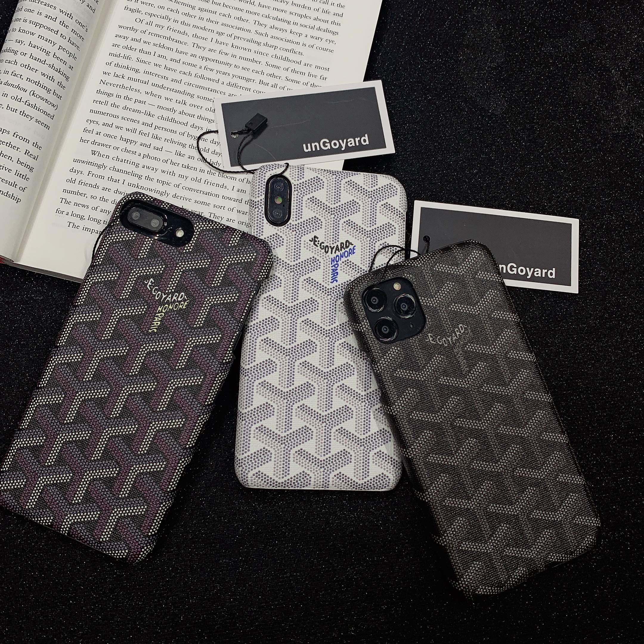 正尼goyard戈雅11pro max适用苹果x/xr手机壳xs max皮质iphone8plus情