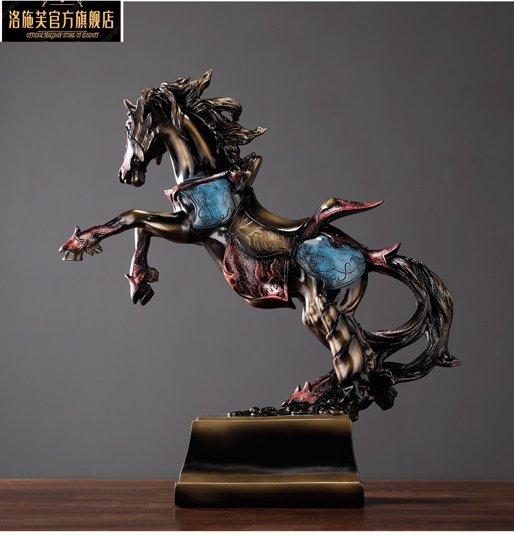 欧式麒麟马摆件家居客厅玄关酒柜办公桌室装饰品马到成功开业礼品