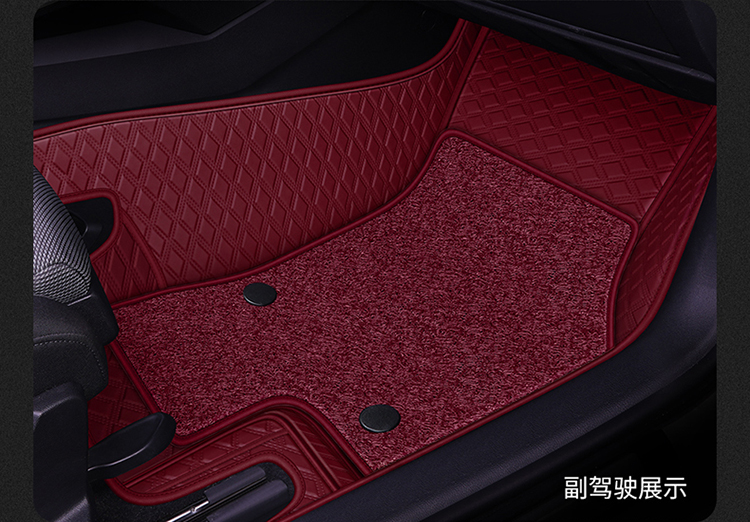 纳米绒脚踏垫小轿车脚垫耐磨防滑纯色车内地垫改装可拆卸地毯魅力咖