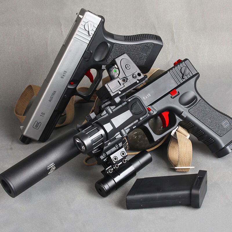 skd格洛克g18下供弹水弹枪式电动连发男孩玩具枪 g18银色(战术满配版)