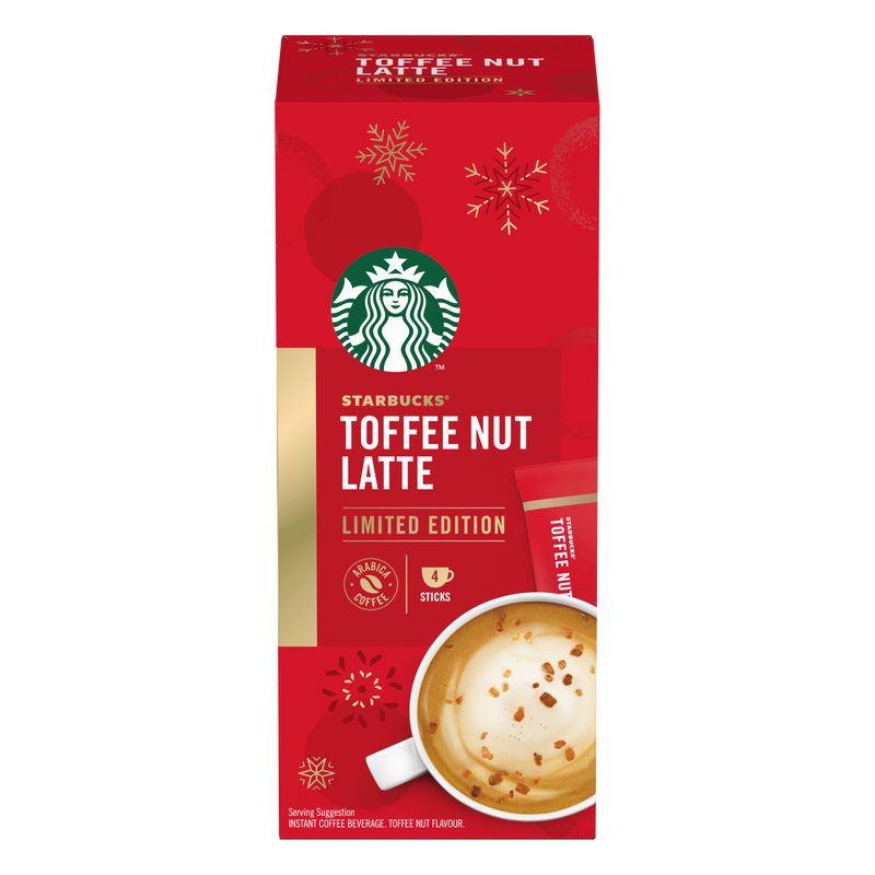 星巴克太妃榛果拿铁速溶咖啡节日限定toffeenutlatte节日限量款3盒装