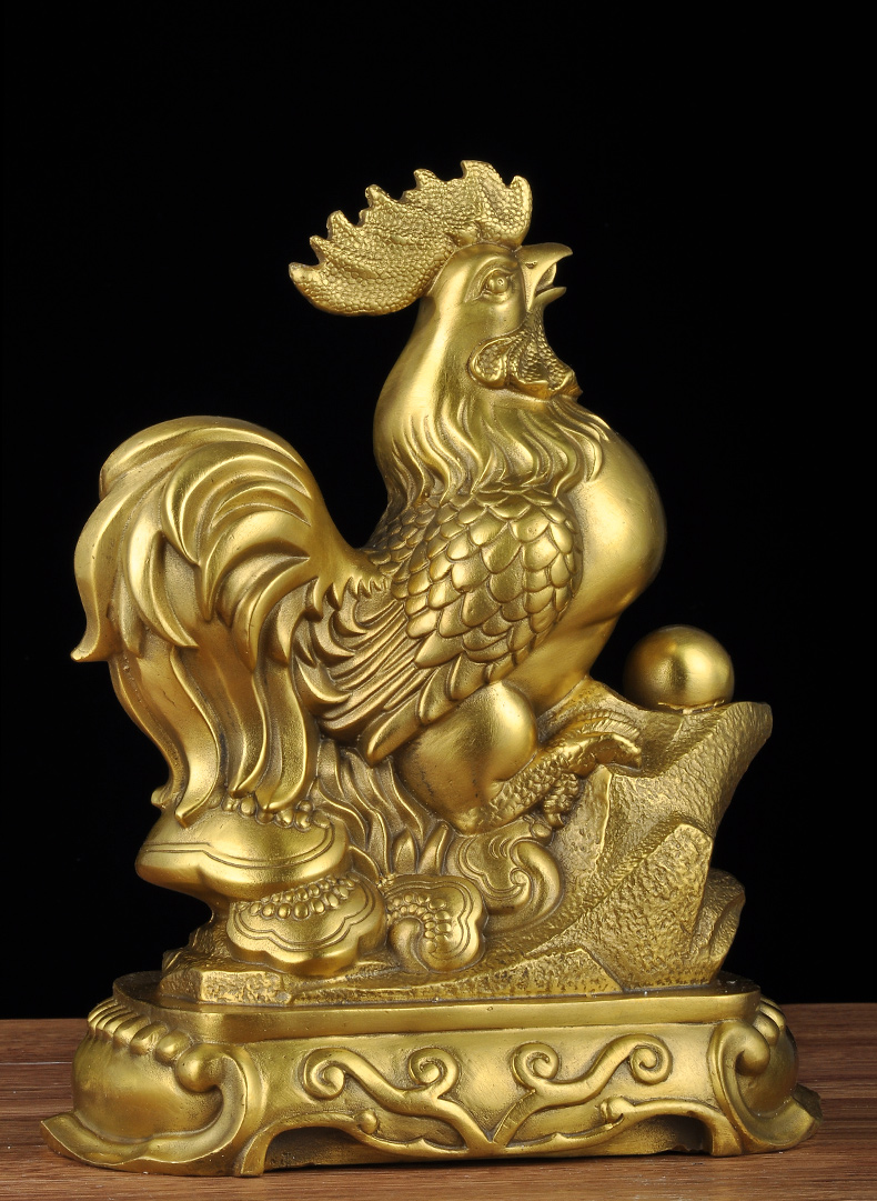 京选好货铜鸡摆件金鸡十二生肖公鸡工艺品家居客厅办公室桌装饰品24