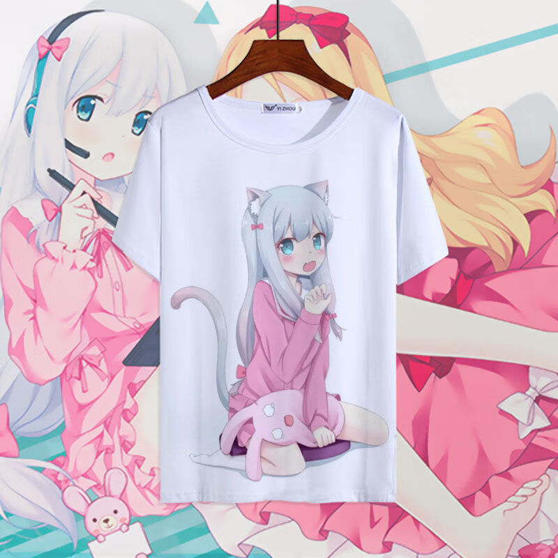 动漫周边我的妹妹是黄漫埃罗芒阿老师和泉纱雾短袖t恤二次元衣服196码