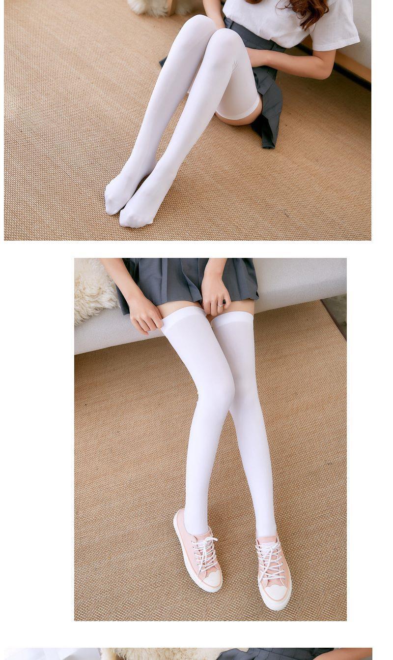 荷棠梦日系过膝袜萝莉cos学生白色丝袜女长筒袜120d洛丽塔大腿袜 70cm