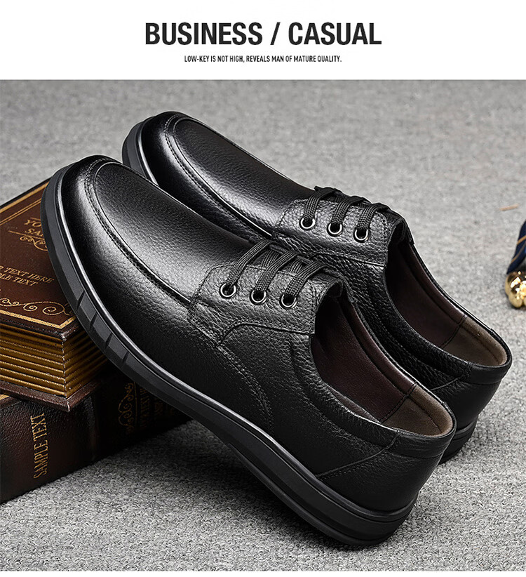 EGCHI Men's Leather Shoes, Business Casual Formal Shoes, Work Wear-Resistant New Style Shoes, Slip-On Style, Size 40, Model 8823 21
