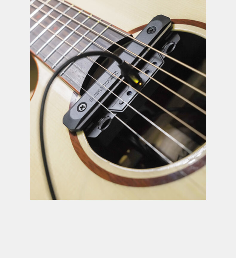 德博double拾音器吉他加振免开孔木吉他加震电箱打板扩音器无线x2