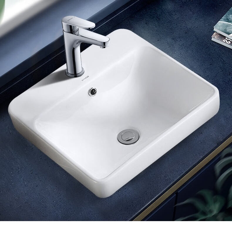 箭牌卫浴台中盆面盆半嵌入式陶瓷台上盆椭圆形洗手盆卫生间方形洗脸盆