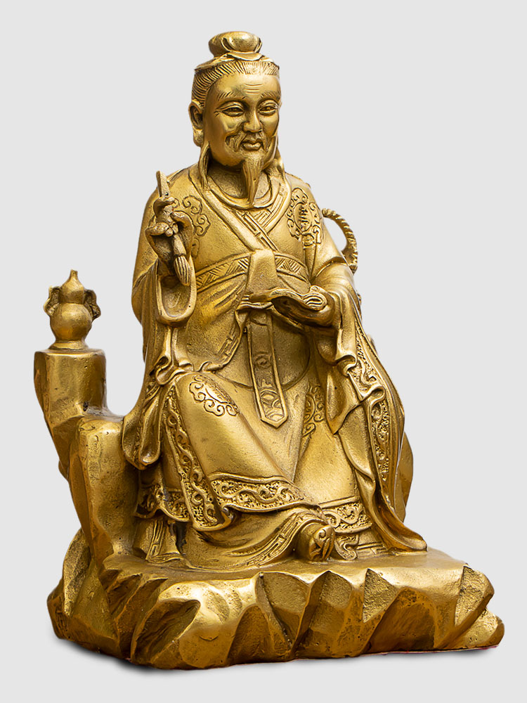 医圣神像纯铜道教药王像神医孙思邈神像纯铜医圣孙真人菩萨铜像家用