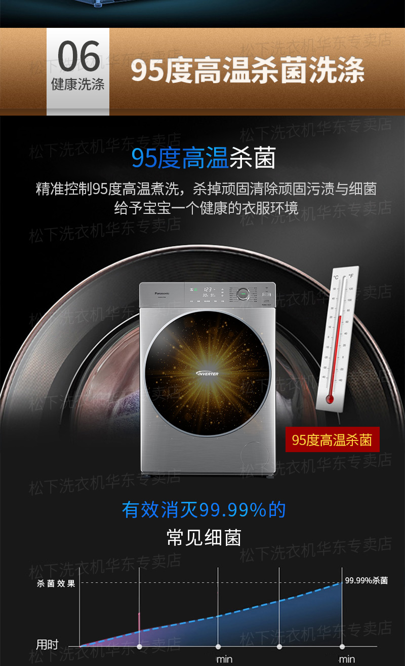 松下(panasonic)xqg100-sd139 10公斤变频滚筒洗衣机洗烘一体机 双级