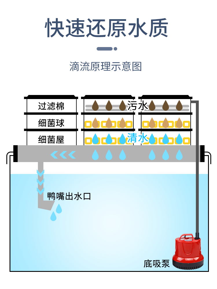 滴流盒过滤盒水族箱上滤过滤盒外置鱼池过滤系统养鱼循环水系统过滤槽