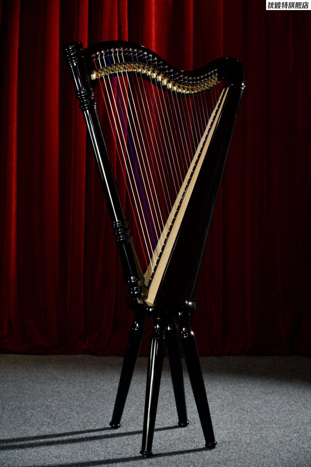 【优选好物】台湾kristall竖琴爱尔兰竖琴28弦专业乐器,扮键竖琴,小
