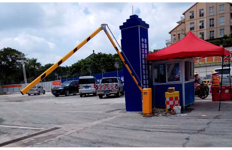 范曼小区曲臂道闸升降道闸机抬杆180度折叠道闸升降杆停车场车库限高