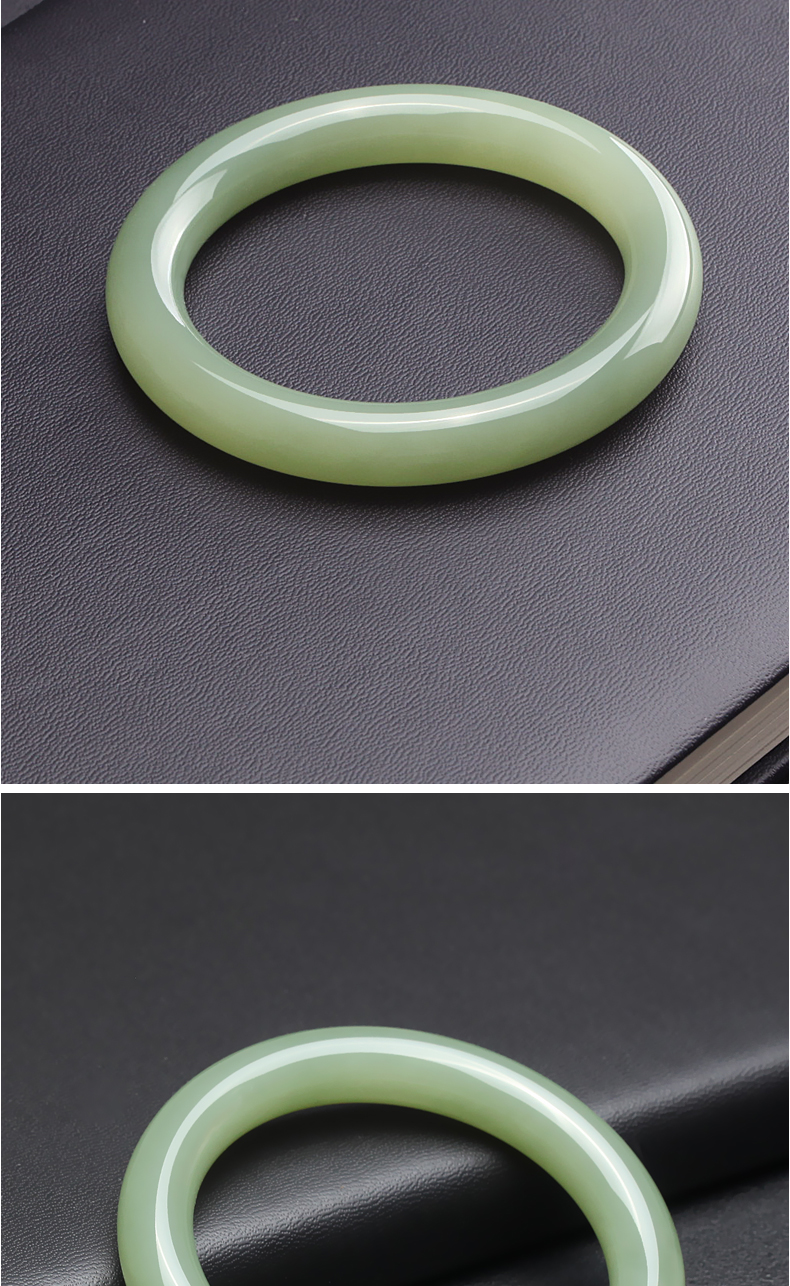 恋江南新疆和田玉晴水色手镯细圆条青玉玉镯天然玉石少女款镯子内径