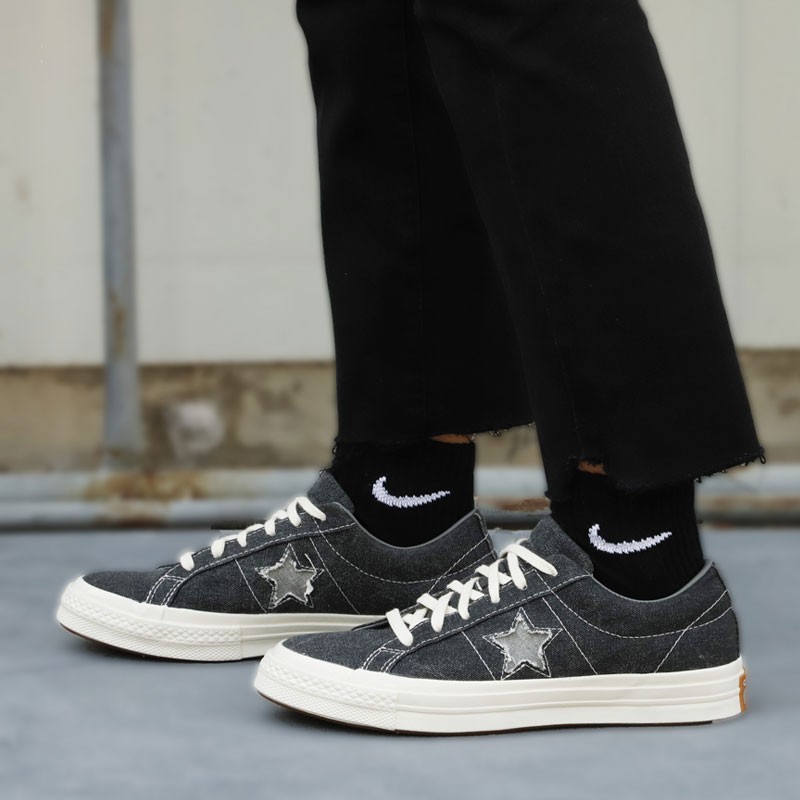 converse匡威onestar1970s低帮经典黑色翻毛皮男鞋女鞋情侣帆布鞋