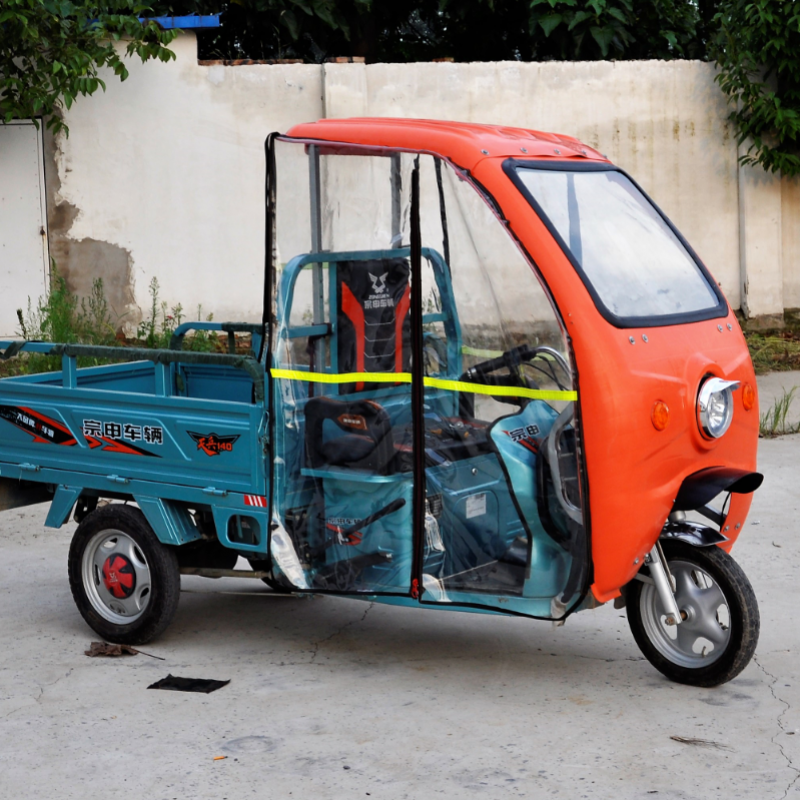 电动摩托车三轮车雨棚车衣加厚三轮车罩 电动三轮车雨棚车篷前车头棚