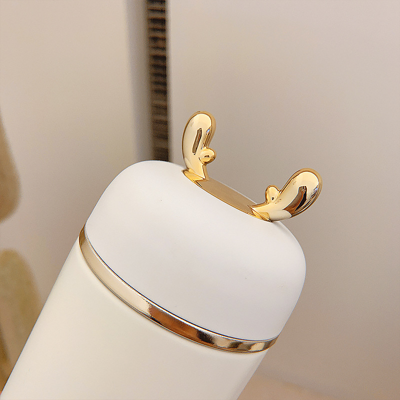 商场同款鹿角保温杯可爱创意萌水杯带茶隔杯子便携小巧少女心学生保温