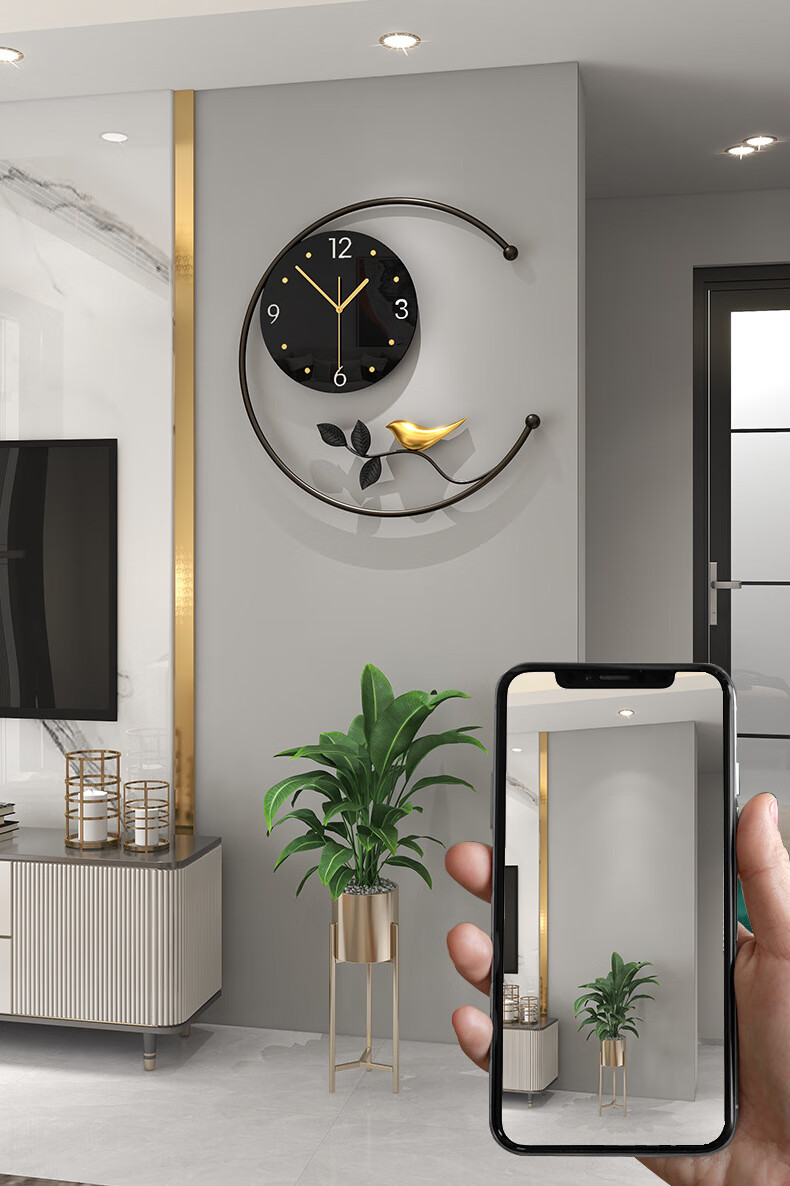 索瑞达北欧时尚客厅挂钟现代简约家用创意个性挂墙装饰轻奢钟表网红