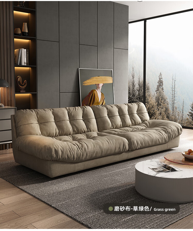 康柏尼 意大利baxter云朵网红轻奢磨砂绒科技布乳胶羽绒布艺沙发简约