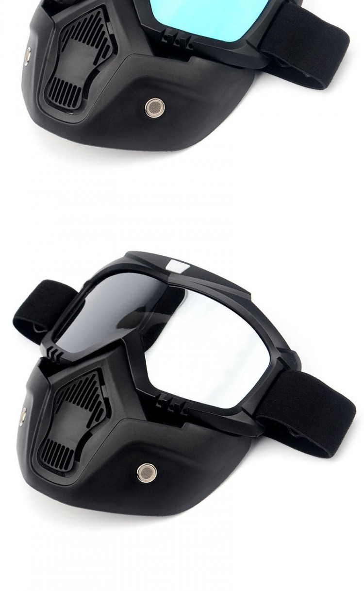 禧迪郎俄罗斯复古护目镜半盔面罩摩托车头盔面具防风风镜越野护目镜