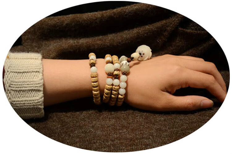 「佛泽 如来」海南金蝉子星月菩提子108颗佛珠项链p91陈籽原籽男 三圈