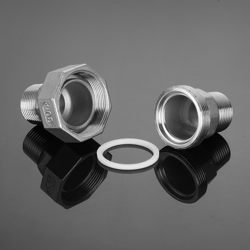 304不锈钢活接头平面内外丝活接弯头螺纹活结内外牙由任4分6分1寸4分