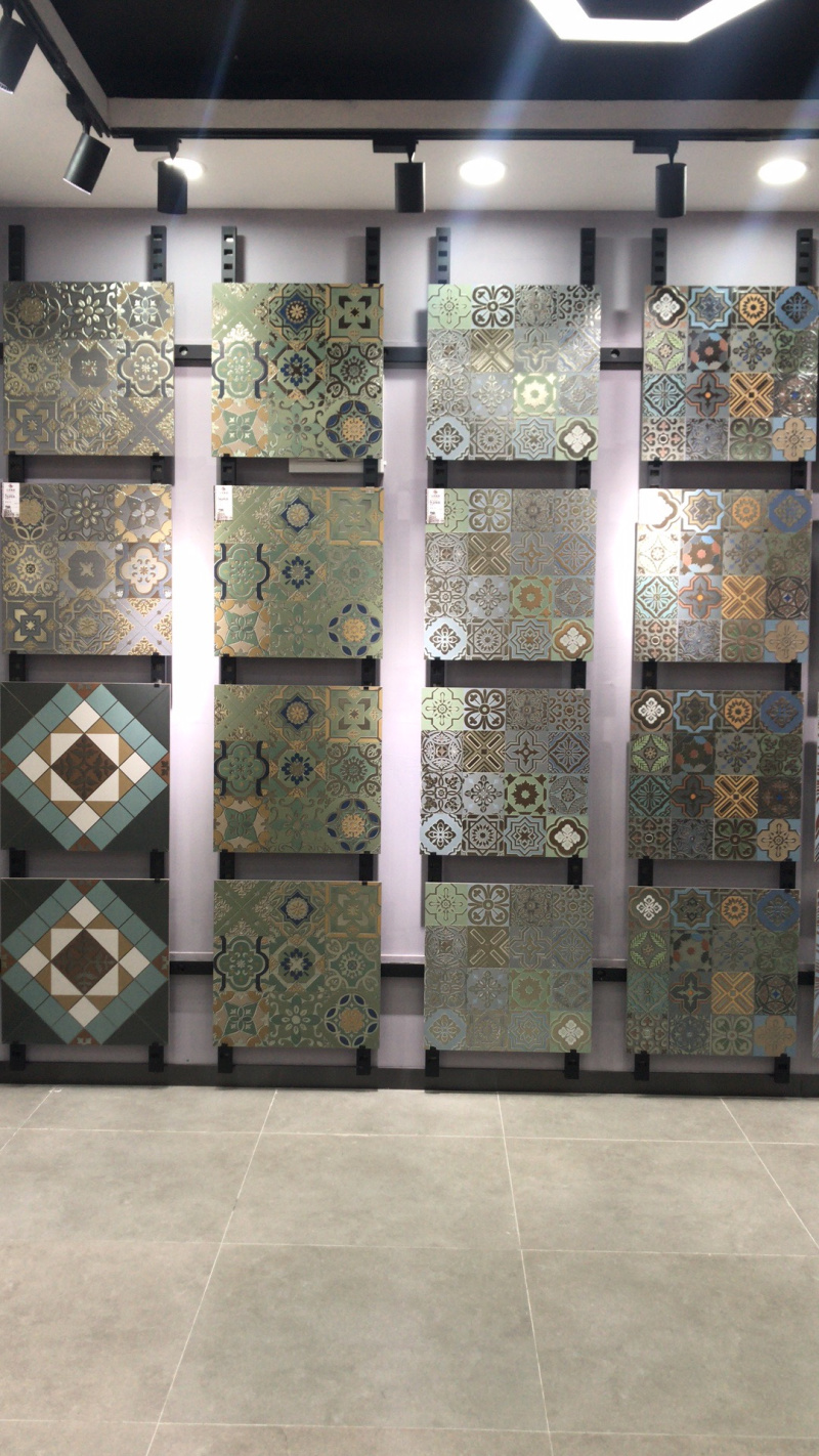 庭院中式园林民宿拼图花砖仿古地砖滑砖雕地铺石 浅色拼花石头格子